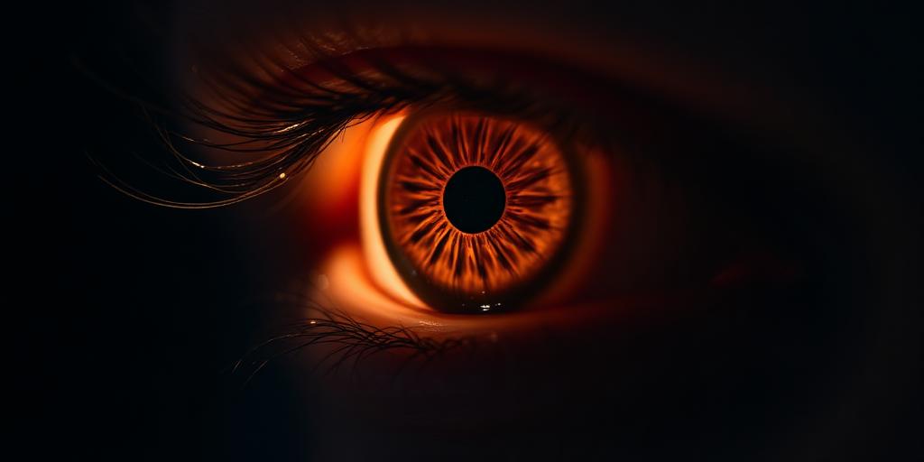 Psychometric signal feed — macro shot of a human eye